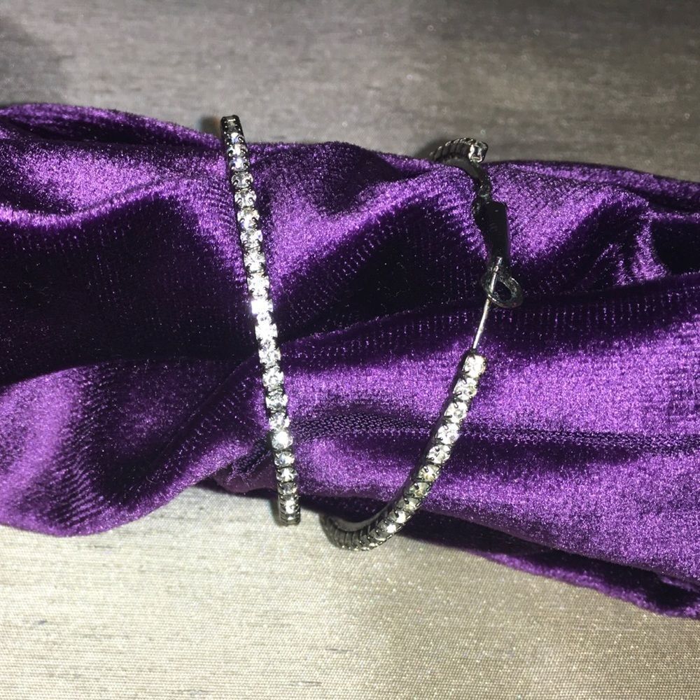 Zirconia hoop earrings